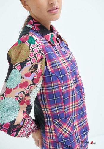 Tartan-Muster Weste mit Knöpfen - ph 3