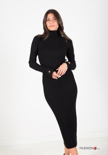 lange ärmel lange Kleid Rollkragen- - ph 2