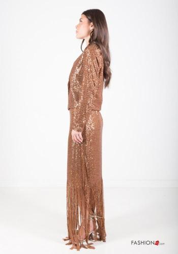 Gonna Longuette con paillettes con frange - ph 3
