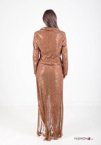 Gonna Longuette con paillettes con frange - ph 4