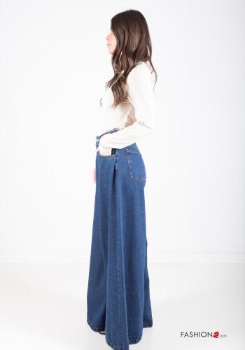 Calças de ganga em Algodão cintura subida wide leg com bolsos - ph 2