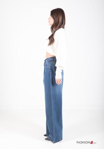 wide leg Cotton Jeans with pockets - ph 2