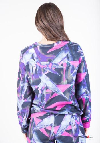 Felpa in Cotone girocollo Fantasia astratta - ph 3