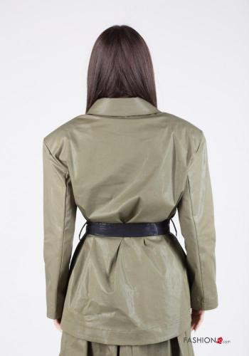 Jacke aus Baumwolle mit Gürtel mit Taschen mit Knöpfen - ph 4