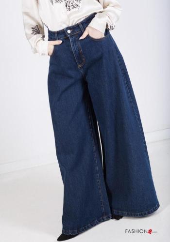 wide leg Cotton Jeans with pockets - ph 2