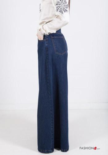 wide leg Cotton Jeans with pockets - ph 4