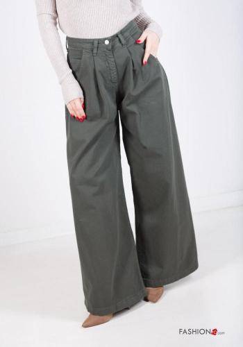 Jeans in Cotone vita alta wide leg con tasche - ph 2