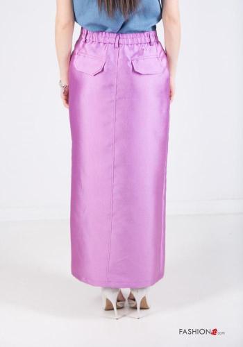 Gonna raso Longuette con tasche con spacco - ph 4