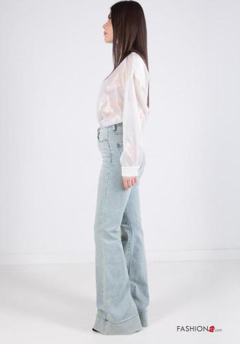 hoher Taille wide leg Jeans aus Baumwolle mit Taschen - ph 3