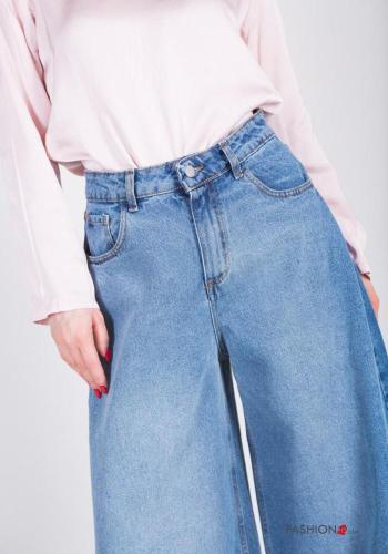 Jeans in Cotone wide leg con tasche - ph 3