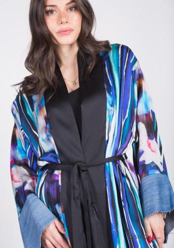 Kimono Diseño impreso con cinturón de tela - ph 2