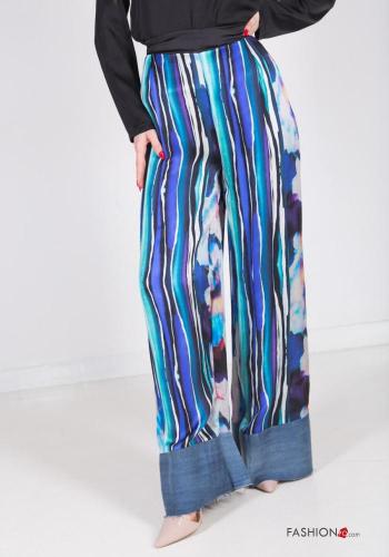 Bedrucktes hoher Taille wide leg Hose mit gummizug - ph 2