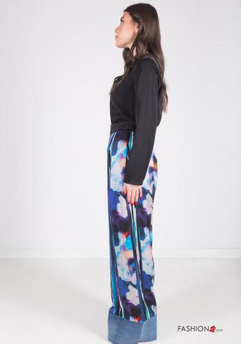 Bedrucktes hoher Taille wide leg Hose mit gummizug - ph 4