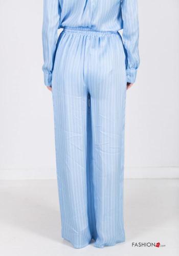 Striped wide leg Trousers with drawstring with elastic with pockets - ph 5