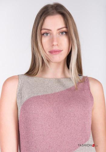 Striped Cotton Sleeveless Dress with split - ph 3