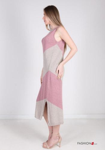 Striped Cotton Sleeveless Dress with split - ph 4