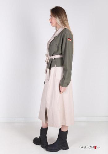 doppelreihig Trenchcoat aus Baumwolle mit Taschen mit stoffgürtel - ph 4