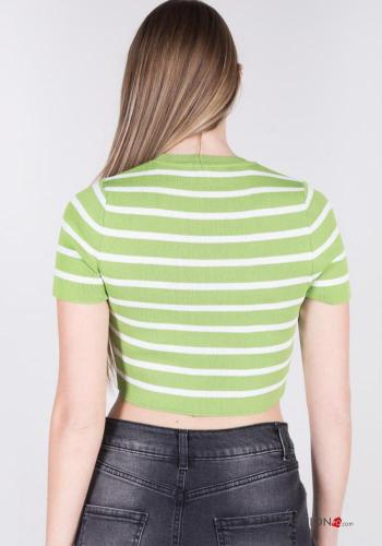 Top em jersey canelado às riscas - ph 4