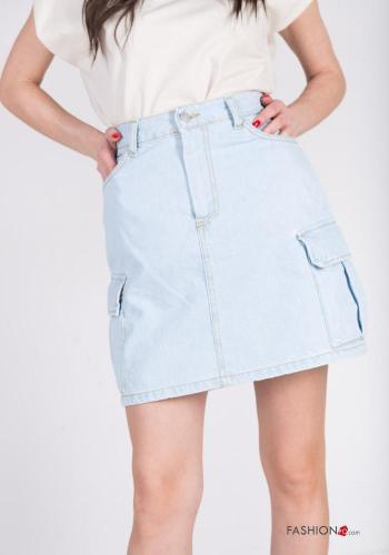 Minigonna in Cotone denim con tasche - ph 3