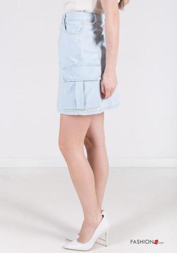 Minigonna in Cotone denim con tasche - ph 4