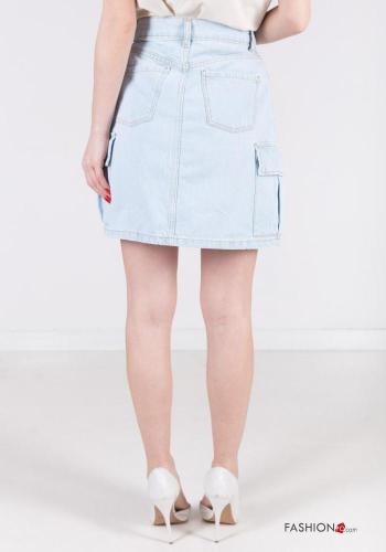 Minigonna in Cotone denim con tasche - ph 5