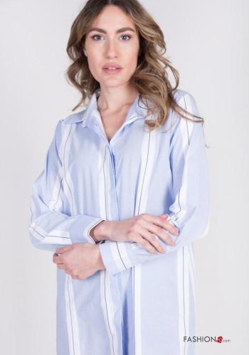 Abito chemisier in Cotone maniche lunghe Fantasia righe - ph 2