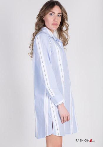 Abito chemisier in Cotone maniche lunghe Fantasia righe - ph 3