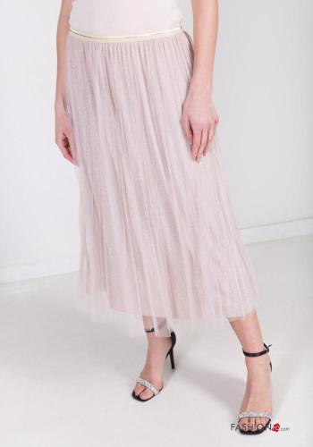 Jupe en Coton Longuette manches en tulle plissé avec élastique - ph 2