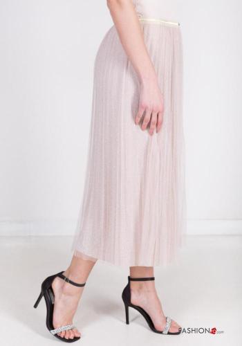 Jupe en Coton Longuette manches en tulle plissé avec élastique - ph 4