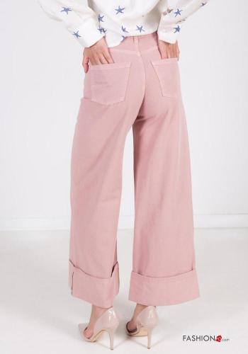 wide leg Cotton Jeans with buttons with pockets - ph 4