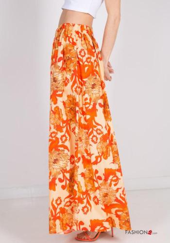 Floral long Cotton Skirt with elastic - ph 4