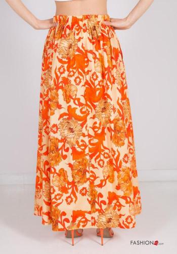 Floral long Cotton Skirt with elastic - ph 5