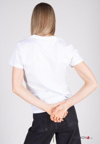 T-shirt in Cotone maniche corte girocollo Fantasia stampata - ph 4
