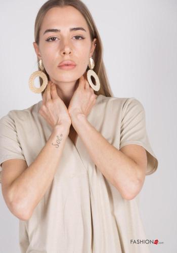 Blusa in Cotone maniche corte scollo a V - ph 2