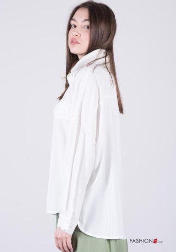Camicia maniche lunghe con colletto con bottoni con tasche - ph 3