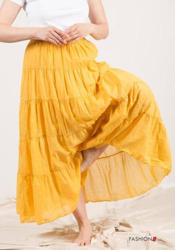 Gonna in Cotone lungo con balze con elastico - ph 2