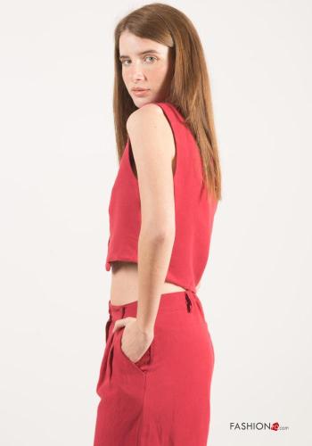 Chaleco de Lino con botones con cuello en v - ph 3