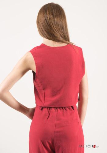 Chaleco de Lino con botones con cuello en v - ph 4