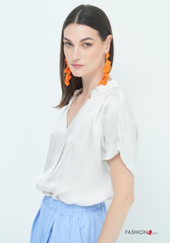 Blouse manches courtes à col en V - ph 2