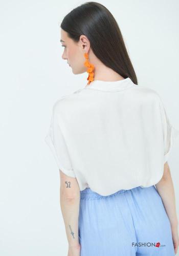 Blouse manches courtes à col en V - ph 3