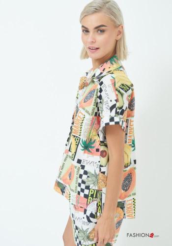Camicia in Cotone maniche corte con colletto con bottoni - ph 2