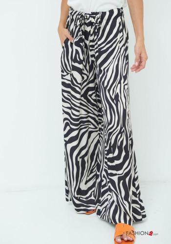 Pantalon Imprimé animalier avec poches avec coulisse - ph 2