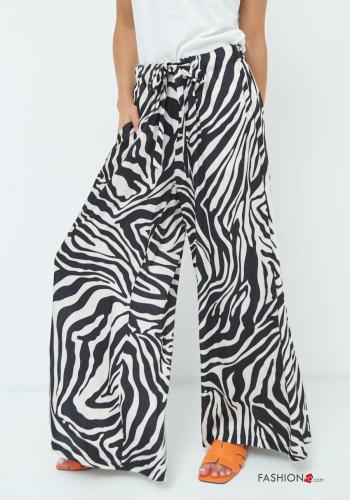 Pantalon Imprimé animalier avec poches avec coulisse - ph 3