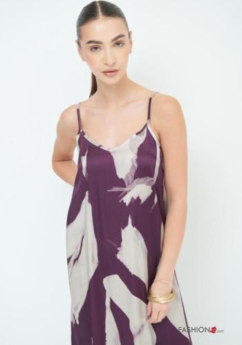Abito senza maniche scollato sulla schiena Fantasia astratta scollo a V - ph 2