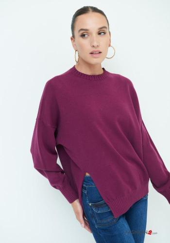 Maglione maniche lunghe girocollo con spacco - ph 2