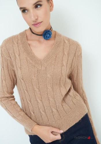 Maglione in Mohair maniche lunghe scollo a V - ph 2