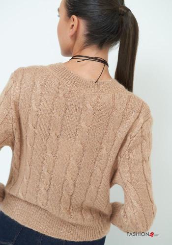 Maglione in Mohair maniche lunghe scollo a V - ph 3