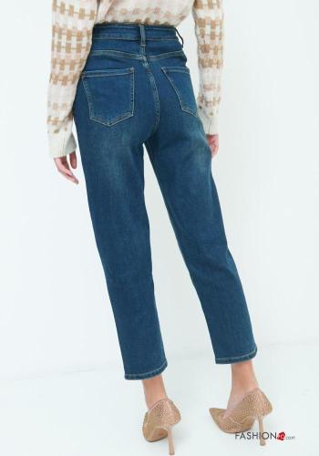 Jeans aus Baumwolle mit Knöpfen mit Reißverschluss mit Taschen - ph 4