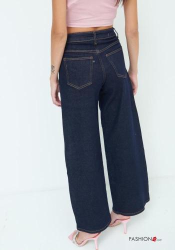 Denim Jeans aus Baumwolle mit Knöpfen mit Taschen - ph 4