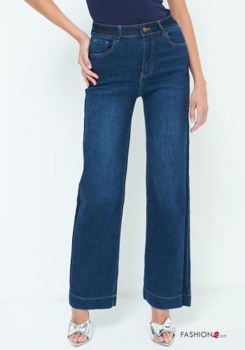Denim Jeans aus Baumwolle mit Knöpfen mit Reißverschluss mit Taschen - ph 2